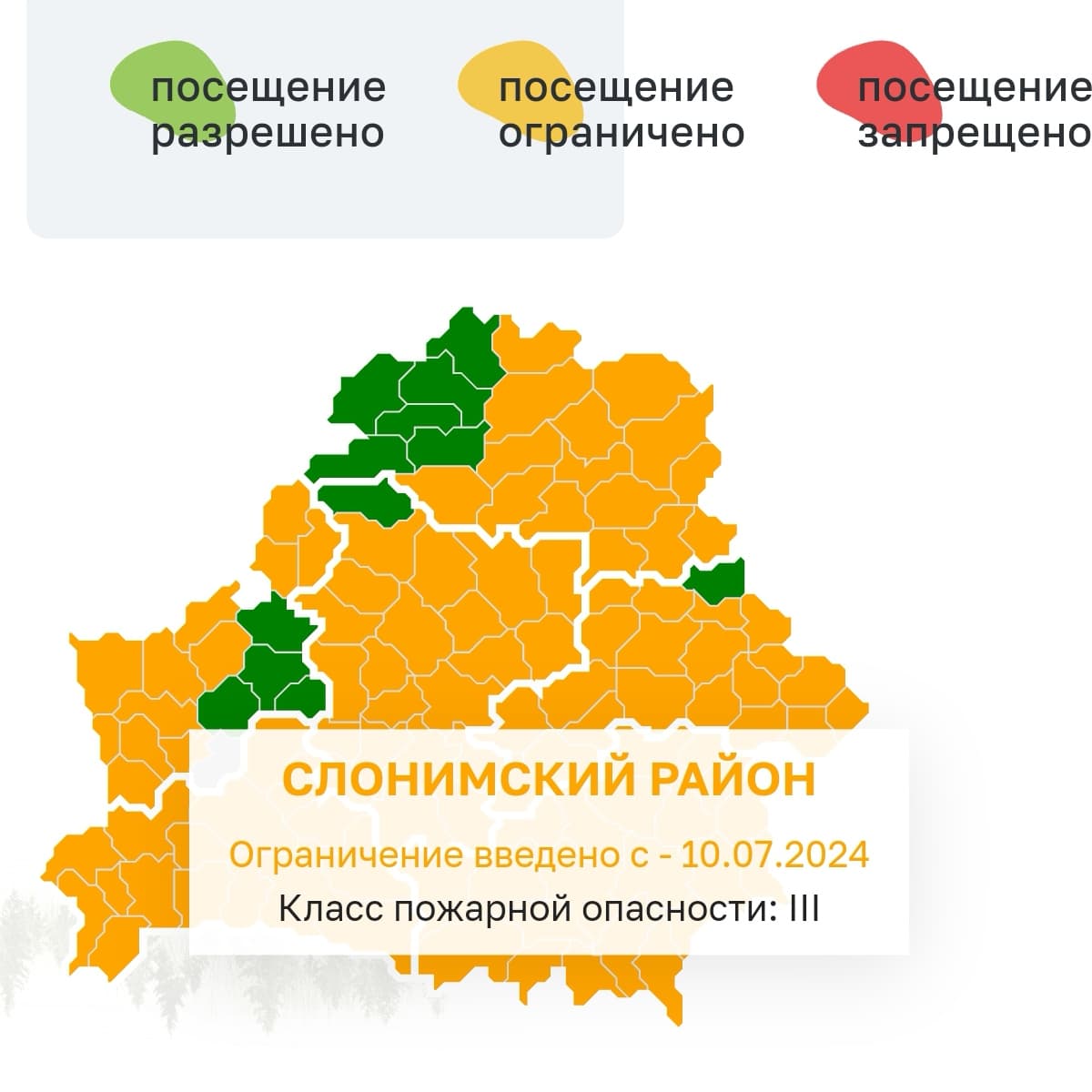 Вводиться ограничение на посещения лесов с 10 июля