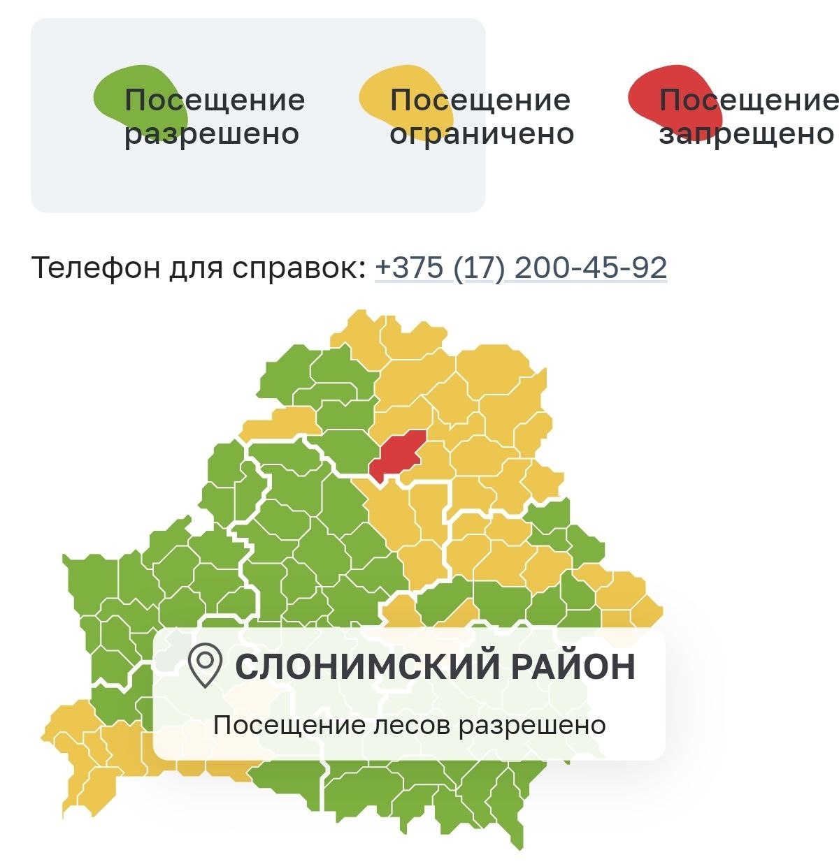 Посещение лесов разрешено